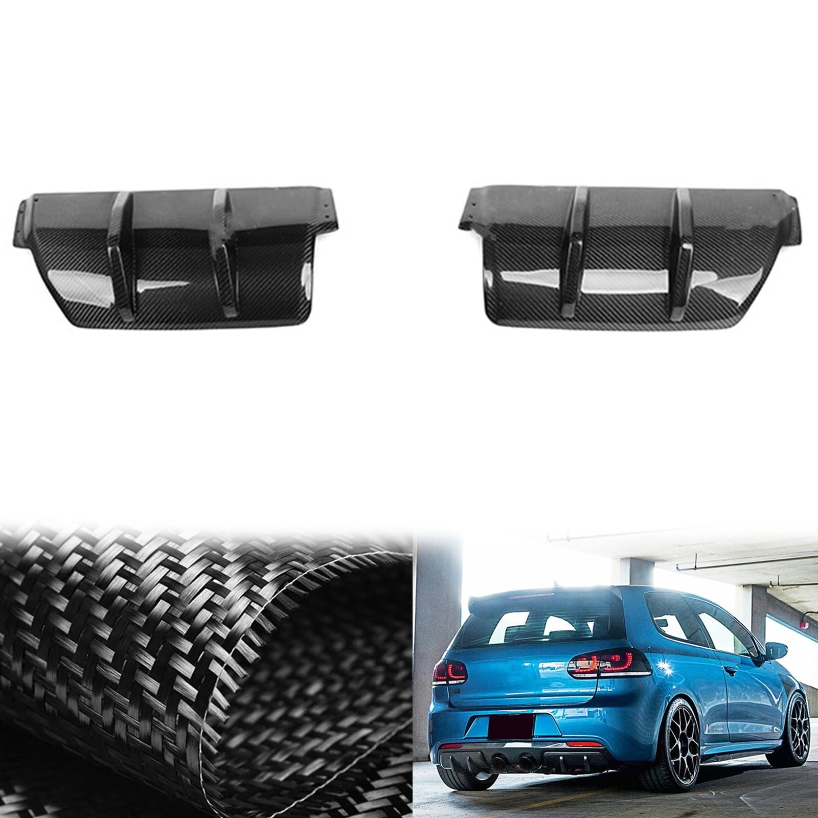 Diffuseur Arrière Ultra Léger en Carbone pour Spoiler VW Golf 6 R20 - 8