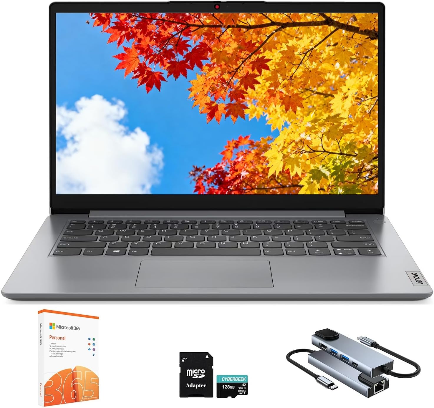 Lenovo IdeaPad 1 1i 14 inch Student Laptop with 1-Year Microsoft 365, Intel Dual…