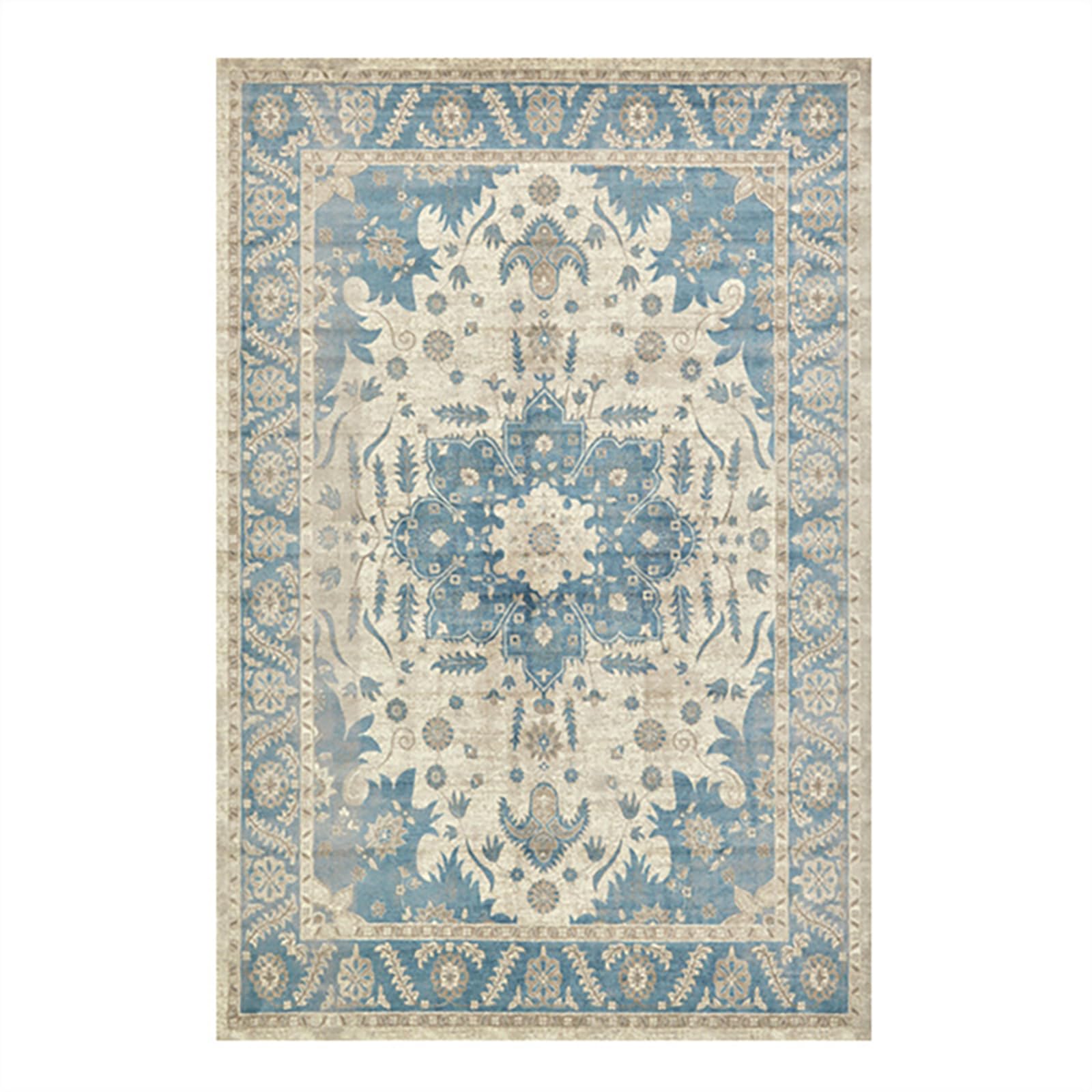 Eisblauer Schlafzimmer Teppiche, Kaschmir Waschbarer Teppich Blau, Teppich Waschbar In Waschmaschine, Flaumig Weich Orientalischer Teppiche, Für Bettvorleger Schlafzimmer Boho Teppicl Wohnzimm