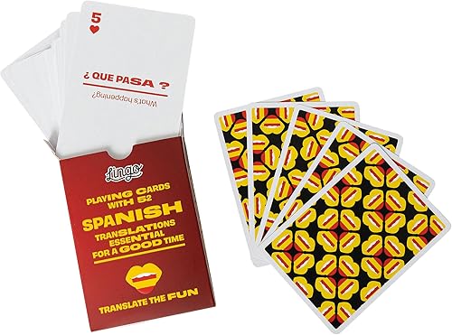 Miniatura 2 de Spanish Lingo Playing Cards | Tarjetas de viaje | Aprende vocabulario español de una manera divertida y fácil | 52 traducciones esenciales