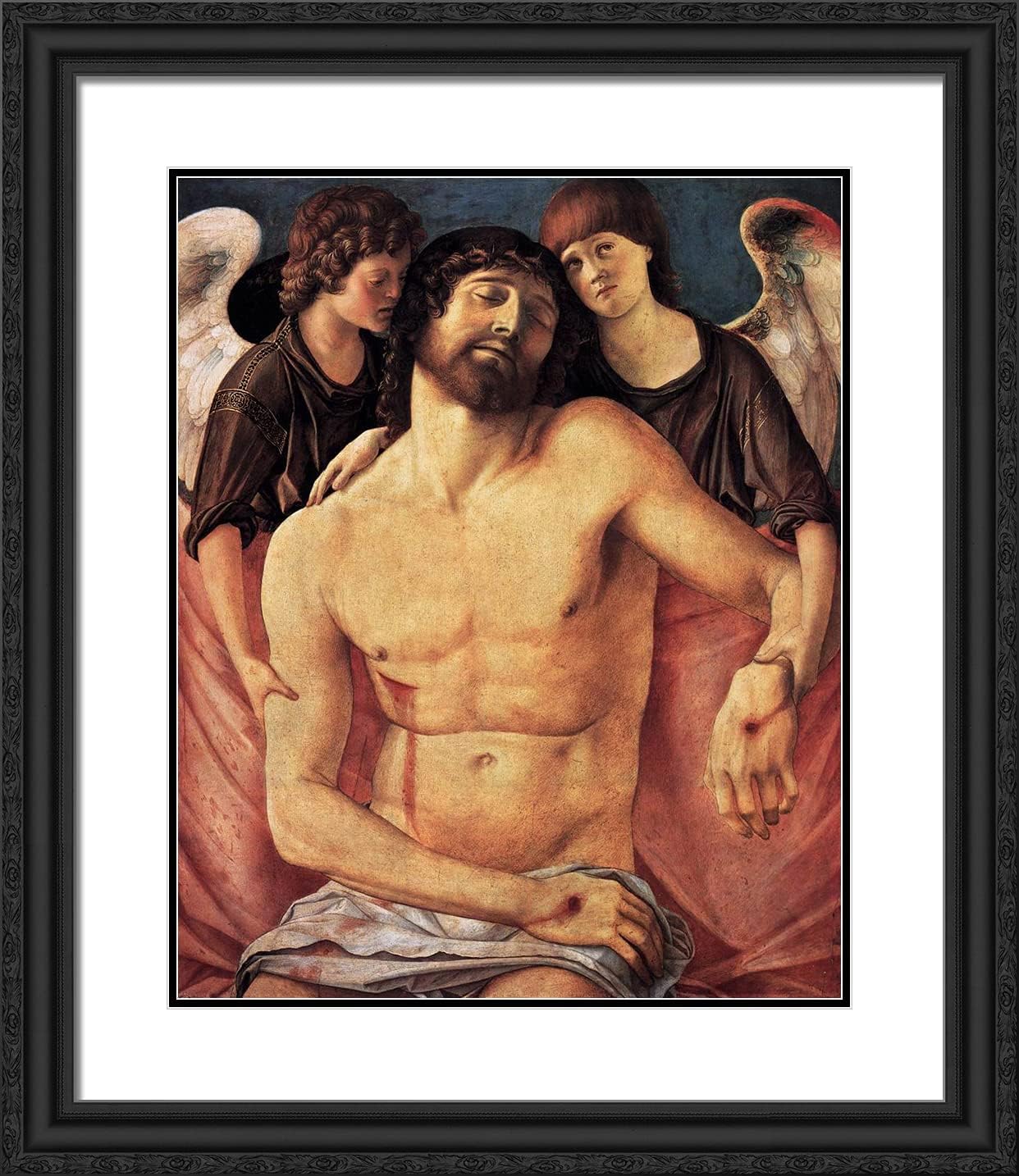 ArtDirect Bellini, Giovanni 20x23 Gold Ornate Framed Art Print with Double Matting Titled: Dead Christ Supported by Angels l