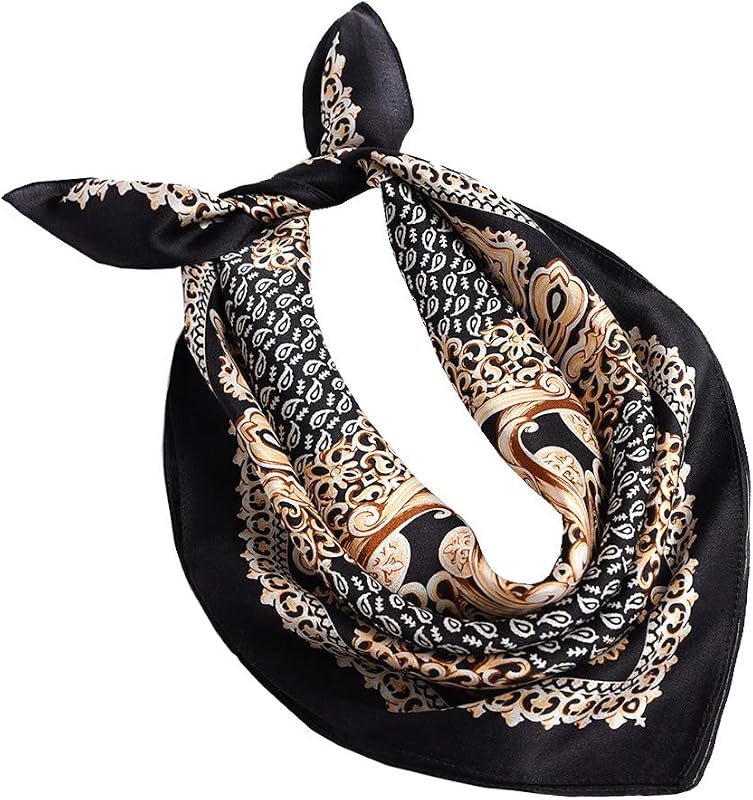ANDANTINO 100% Mulberry Silk Scarf -21” Square Neckerchief with Gift Packed