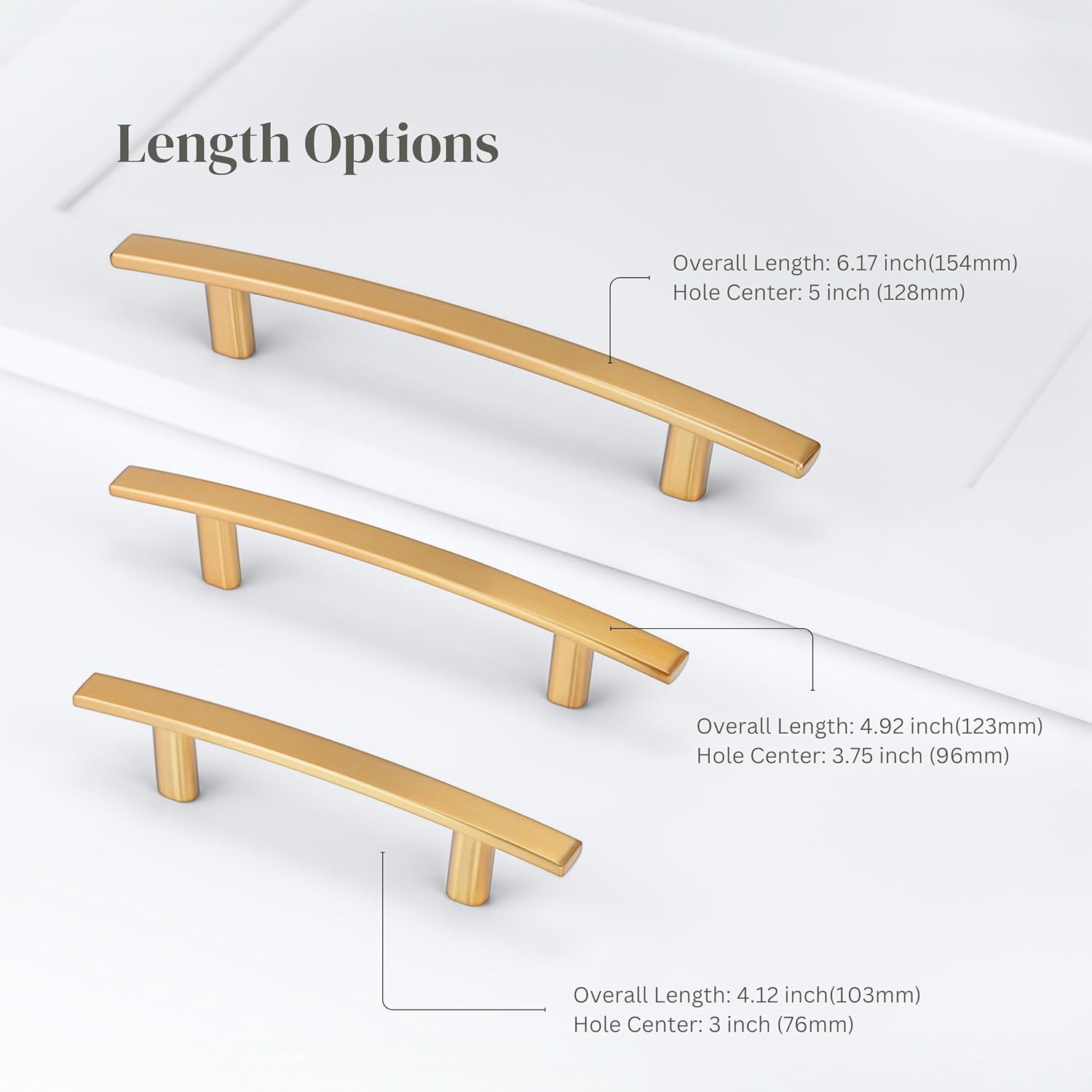 HESTIA HARDWARE 10 Pack - Gold Cabinet Pull Brushed Gold Cabinet Handle - 5 Inch Hole Center Dresser Pull Kitchen Champagne Arch Pull 128mm (Z3.128mm.10.L)