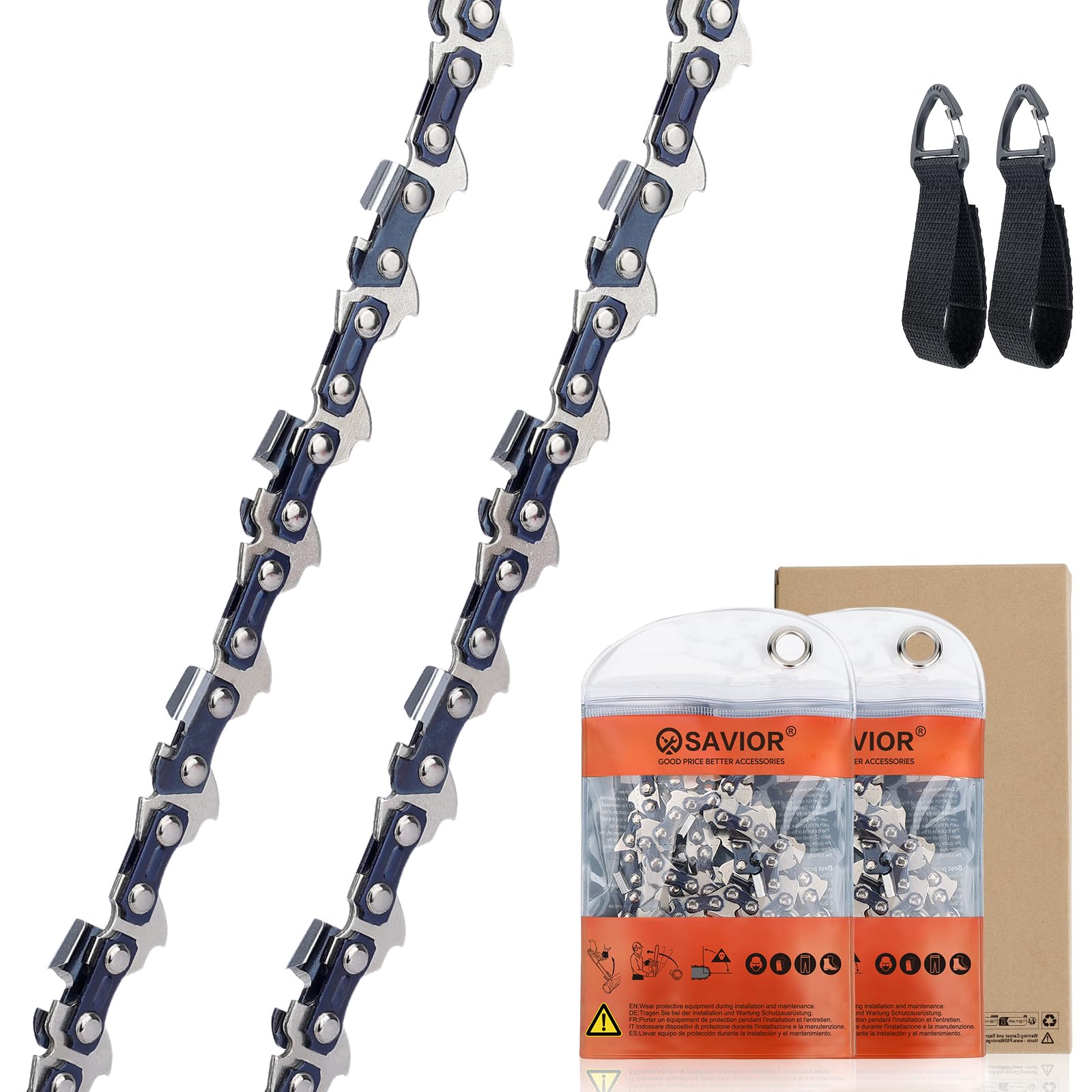 Savior 3-Pack Chainsaw Chain for 20 Inch (50cm) Bar, .058" Gauge .325" Pitch 76 Links, Compatible with Hyundai HYC6200X, Parker and More — view 13