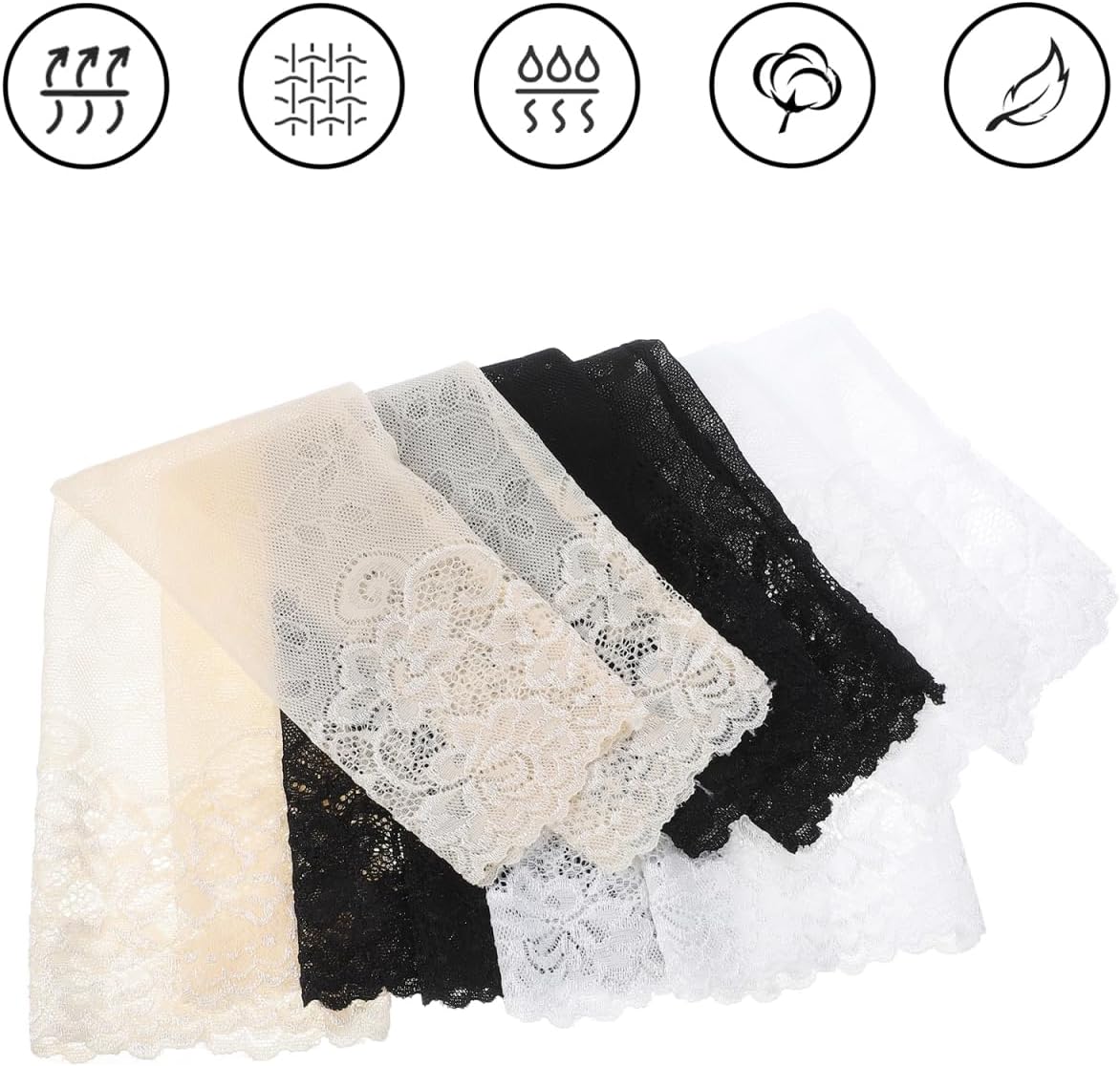 SUPVOX Lace Breathable Elastic Arm Sleeves for Women Sun Protection Sleeve with Elbow Brace Lightweight Floral Pattern Sunblock Sleeves for Outdoor Activities Like Cycling and Golf