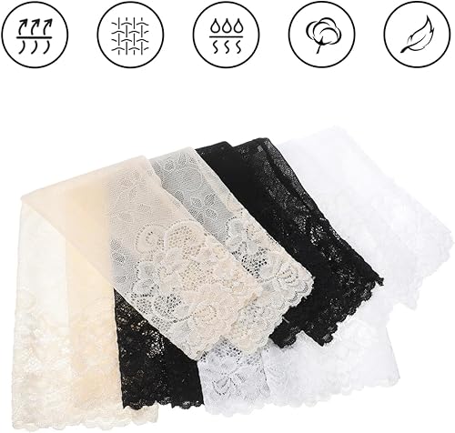 Miniatura 8 de SUPVOX 3 pares de mangas de encaje transpirables para brazos, protector de codo para protección solar (caqui, negro, blanco), Caqui+negro+blanco