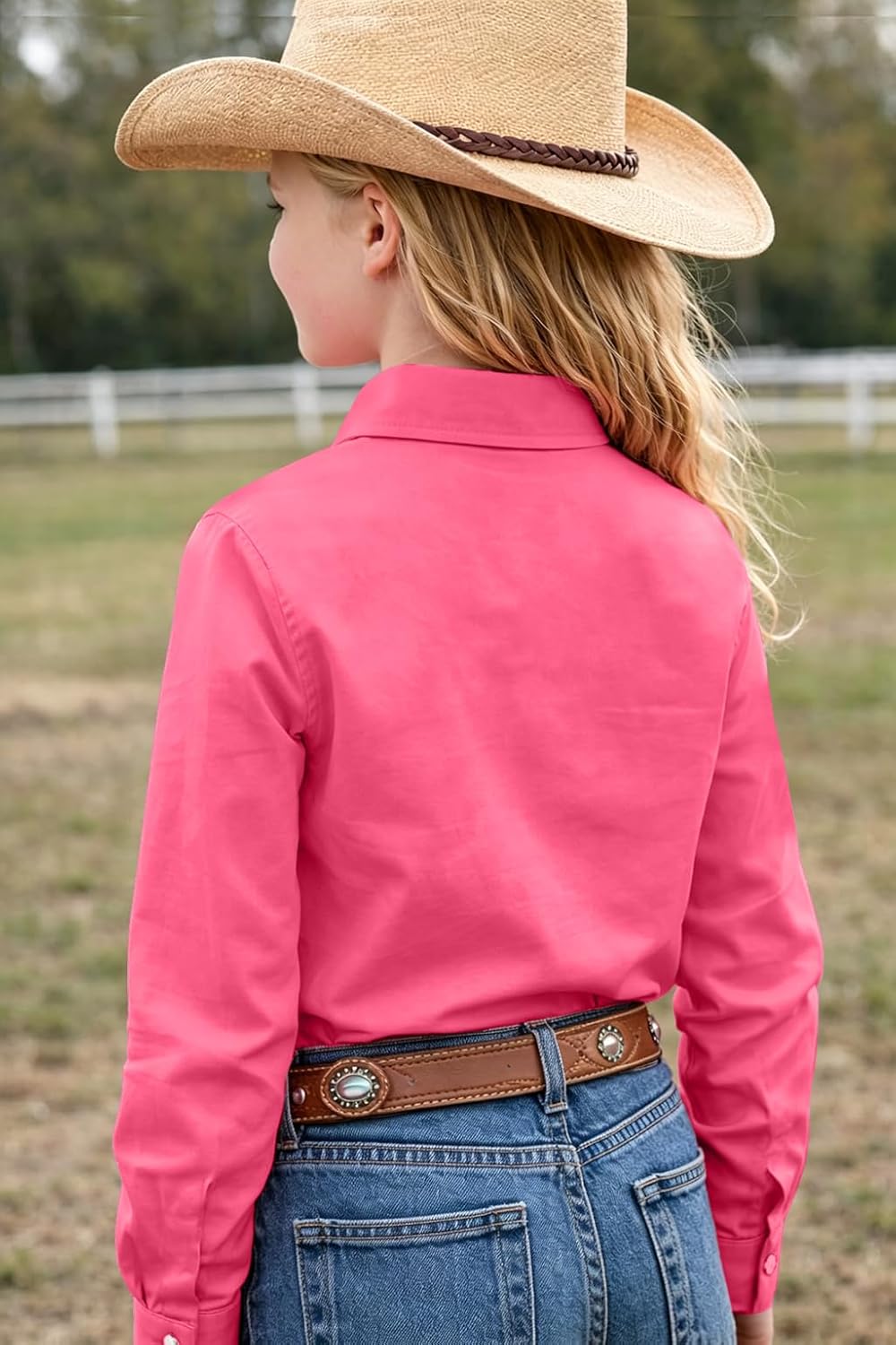 Girls Western Shirt Cowgirl Cowboy Long Sleeve Shirts Fringe Snap Button Down T Shirt Floral Graphic Tees Spring Summer Blouse Tops Western Outfit for Girls