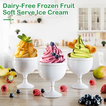 Dairy-Free Ice Cream Maker Attachment for KitchenAid Stand Mixer, Natural Fruit Desserts Maker, Frozen Yogurt Maker, Dishwasher-Safe Sorbet Maker, Frozen Fruit Soft Serve Maker by OTOmitra