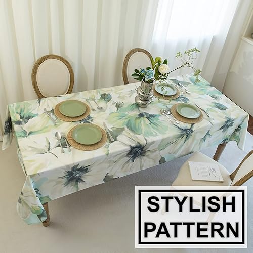 Miniatura 4 de Mantel con estampado de amapolas de acuarela de 60 x 102 pulgadas, mantel de tela impermeable con estampado de amapolas - Mantel de mesa de flores