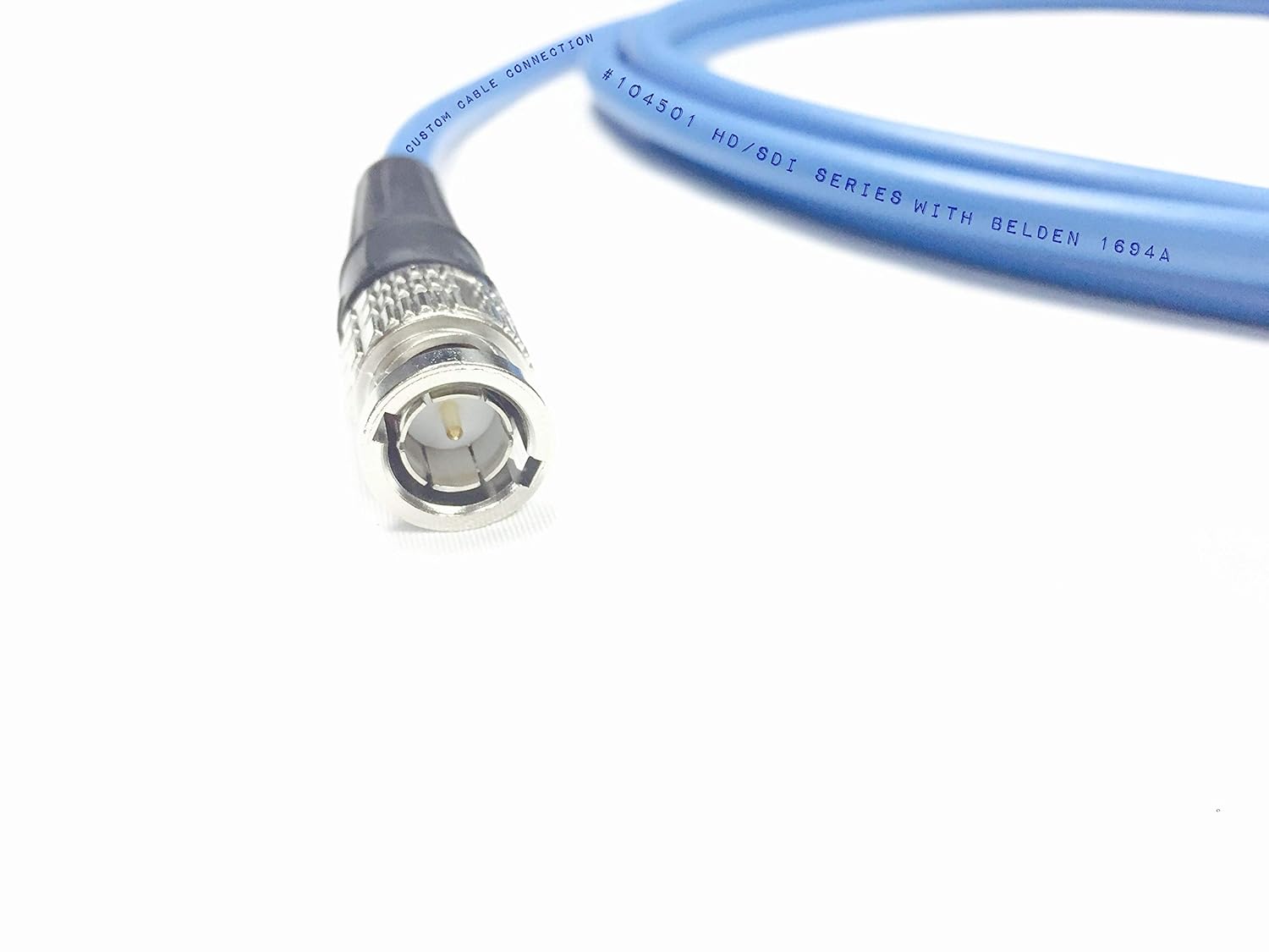Custom Cable Connection 6 Foot Belden 1694A 3G/6G HD-SDI RG6 Cable (75 Ohm) with Canare BCP-B53 BNC connectors Blue # 104501-6