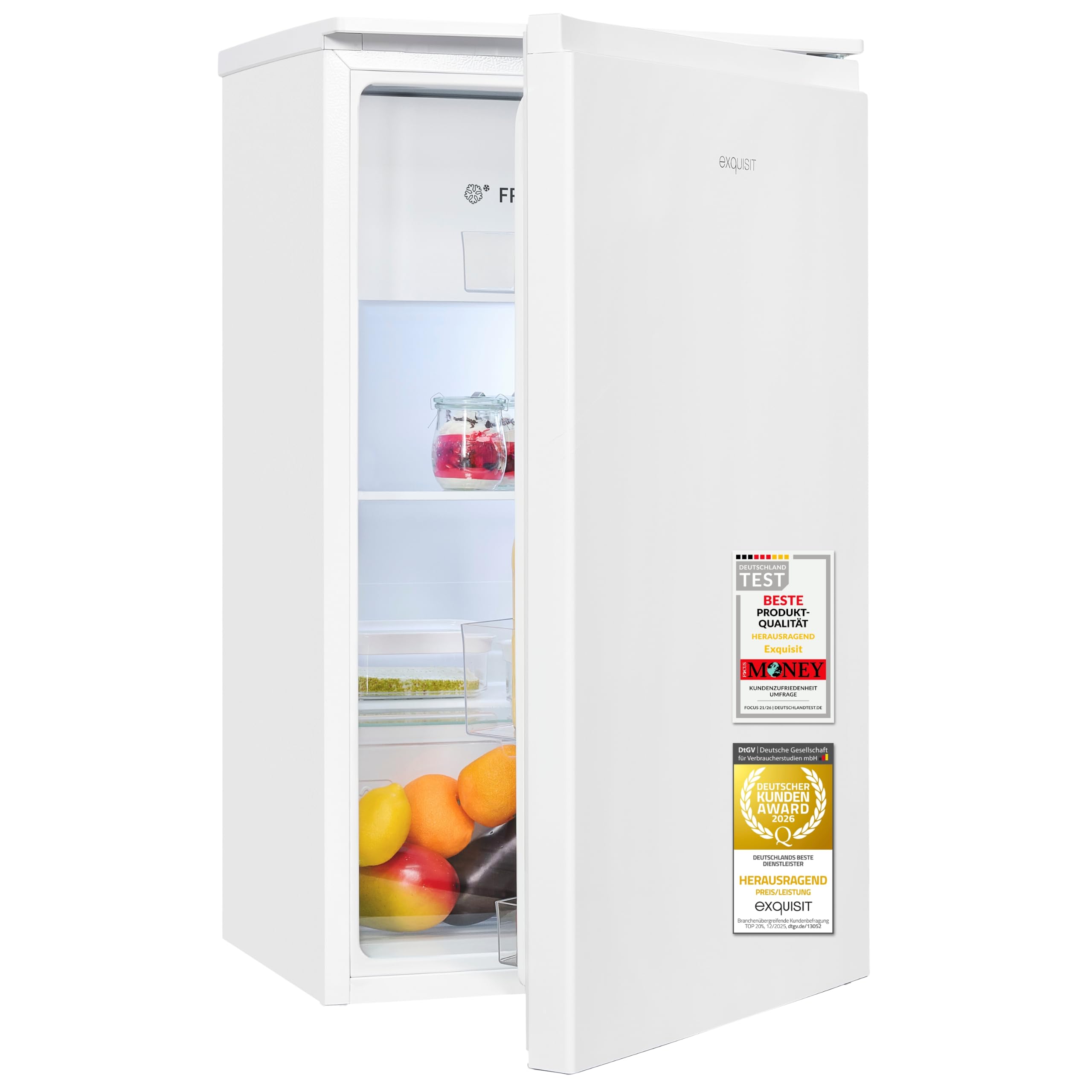 Exquisit KS5117-3-010E Kühlschrank mit 3-Sterne-Gefrierfach - 82 l - Weiß