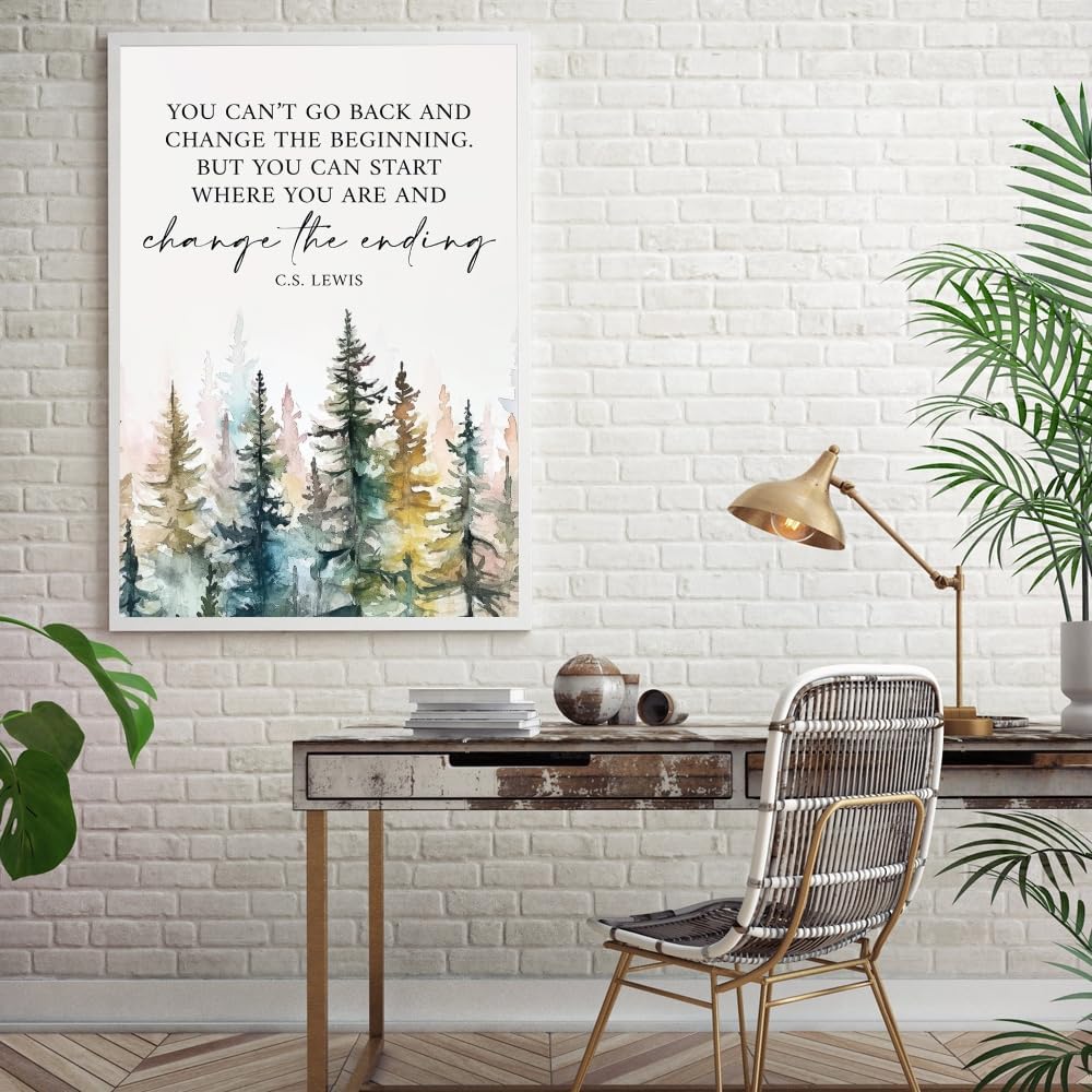 Motivational Office Wall Decor CS Lewis Quote Inspirational Wall Art Positive Affirmations Canvas Prints Encouraging Motivational Posters For Office Bedroom Living Room Home 16x24inch Framed