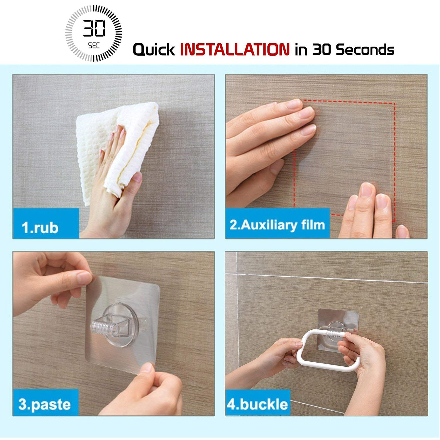 HOKIPO Magic Sticker Series Self Adhesive Kitchen/Bathroom Plastic Napkin Toilet Paper Holder 1