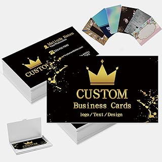 Custom Business Cards Customized with Logo Photo Personalized Business Card Customizable 1000 500 200 100 Double Sided Printable Waterproof for Small Business