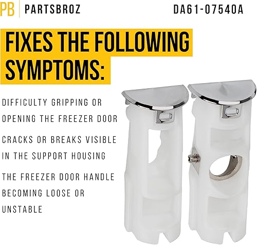 Miniatura 3 de DA61-07540A Soporte de mango  Compatible con refrigerador Samsung  Reemplaza AP5578979 3160453 PS4145181 Reemplazo ultra duradero