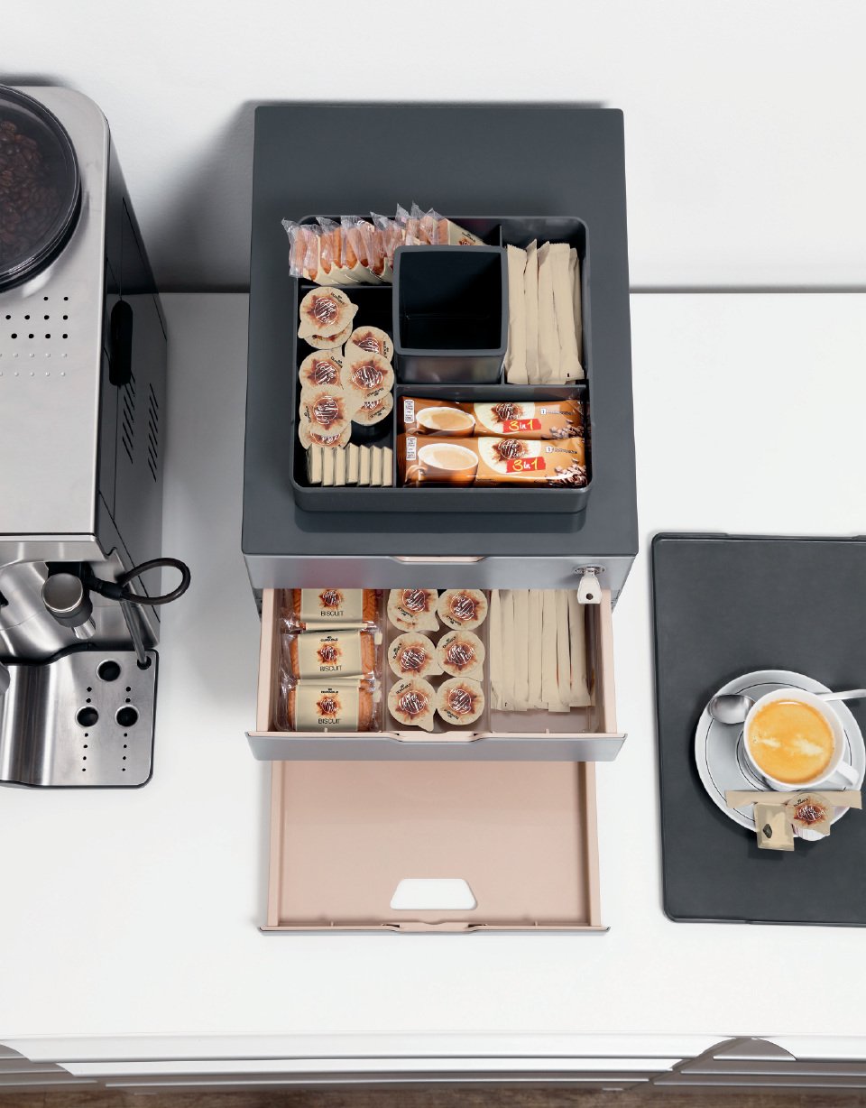 Durable 338419 Tacka z przegródkami Coffee Point Caddy, opak. 1 sztuka, przezroczysta.