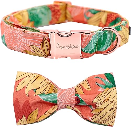 Unqiue Style Paws - Collar para perro, suave y lindo corbatín para perro, collar duradero para mascotas con lazo ajustable para perros grandes