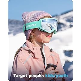 findway Kids Ski Goggles, Kids Snow Snowboard Goggles for Boys Girls Youth OTG