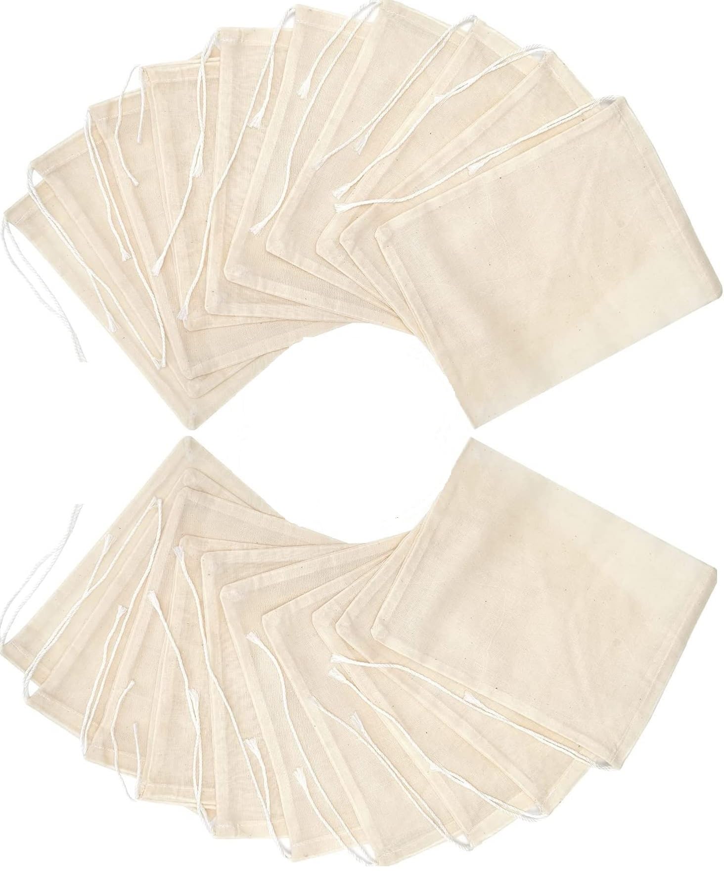Cotton Drawstring Bags, Set of 20, for Storing Goodies, Candies, Cosmetics, Jewellery, Small craft articles-image-35