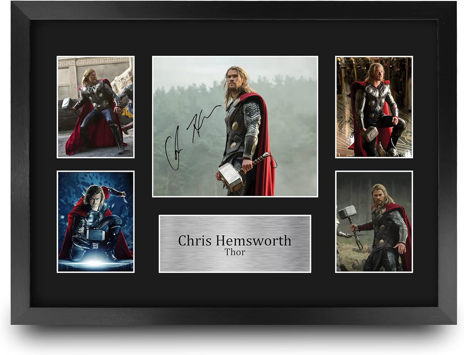 HWC Trading Chris Hemsworth Thor Presents 16 x 12 inch (A3) Printed Gifts Signed Autograph Picture for Movie Memorabilia Fans - 16" x 12" Framed