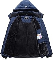 Vista 3 de Pooluly - Chaqueta impermeable de invierno, esquí, snowboard, para hombre, con capucha, rompevientos.