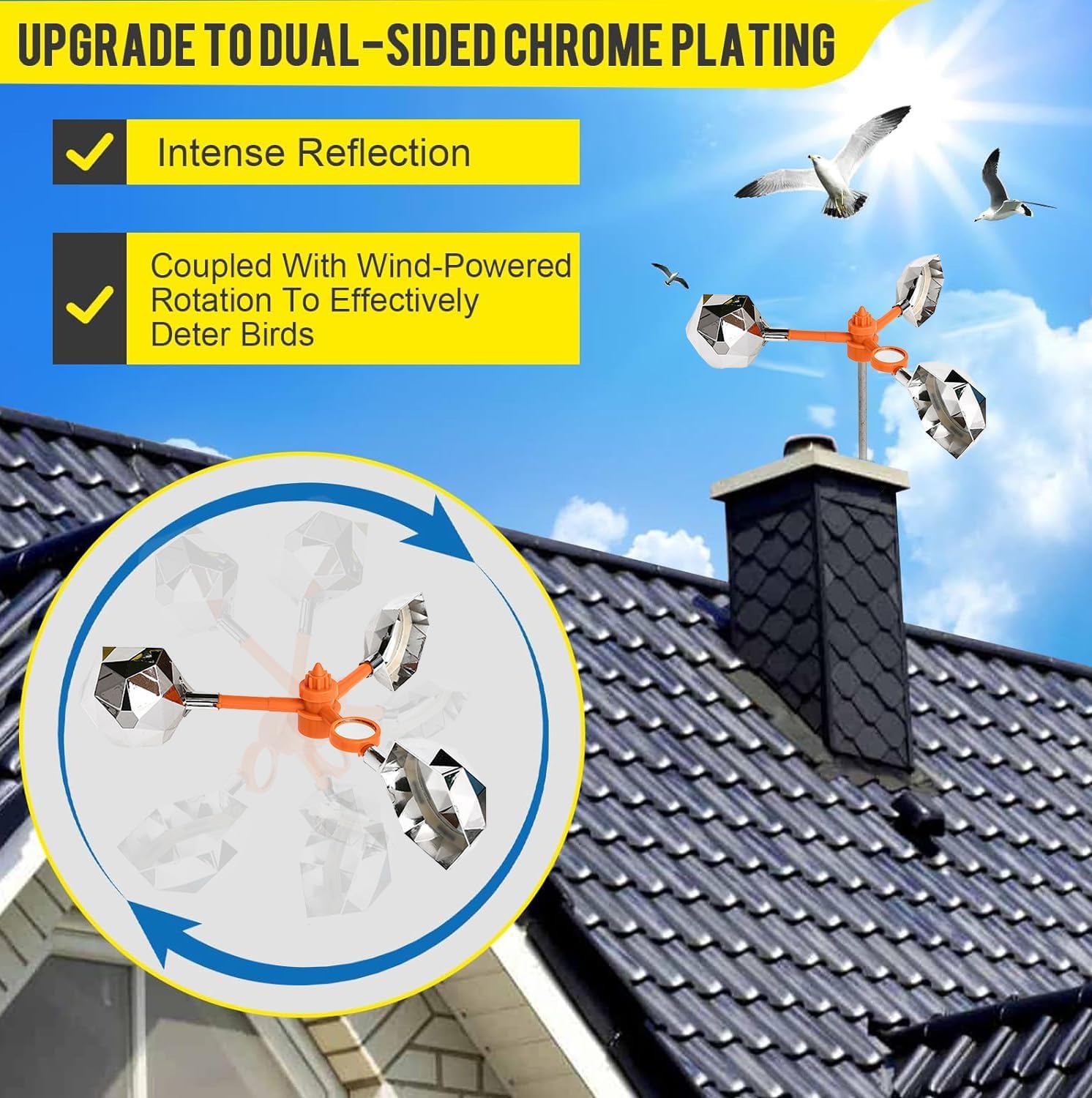 Bird Deflector Spinner Wind Powered, Bird Be Gone Products
