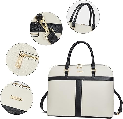 Miniatura 5 de Telena Laptop Tote Bag for Women, 15.6 Inch Shoulder Tote Bag Leather Briefcase for Women, Large Capacity Handbag Bags