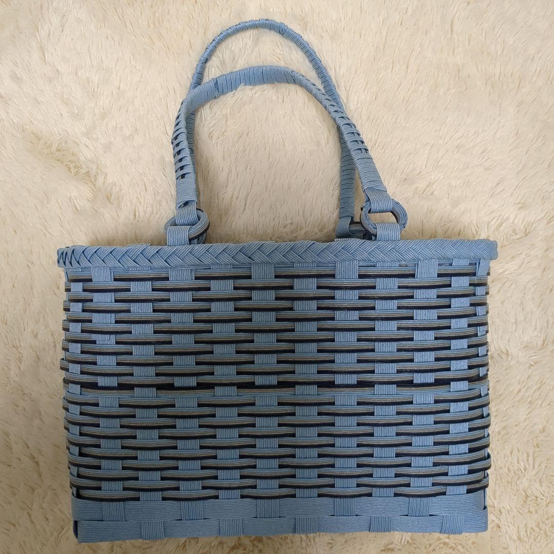 Amazon.co.jp: クラフトバンド かご バッグ 中布あり ライトブルー