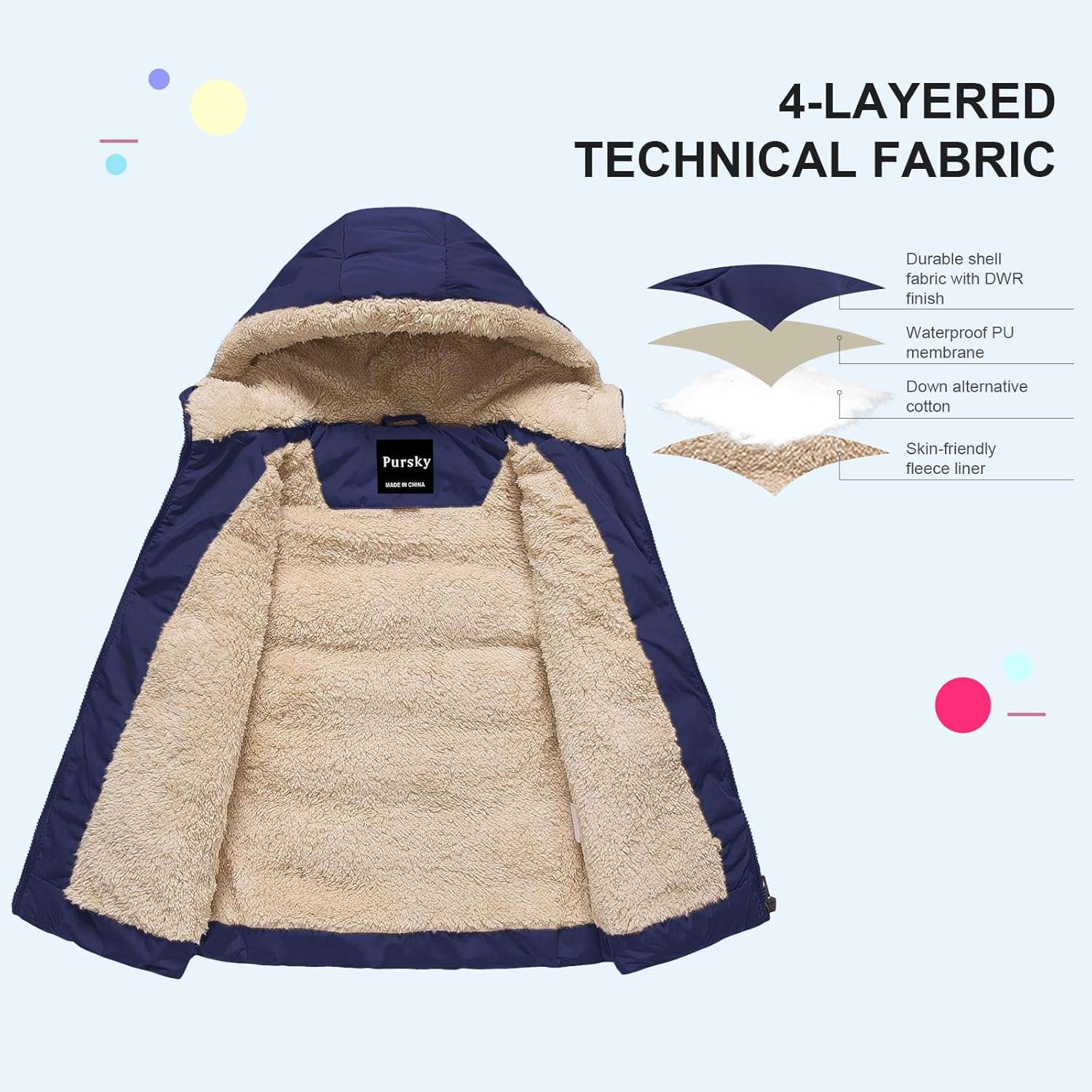 Pursky Girl's and Boy's Hooded Warm Puffer Vest Outerwear Soft Flannel Lined Insulation Waistcoat - Image 3