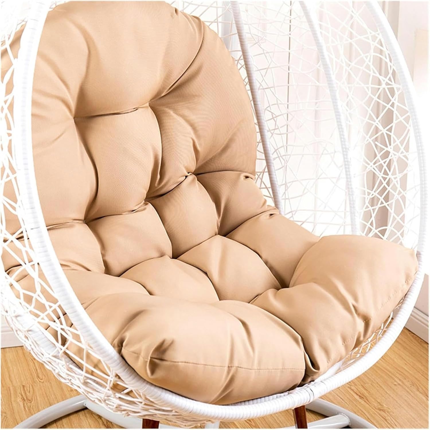 Egg Chair Cushion, PP Cotton Filling Swing Hanging Chair Cushion with Zipper Seat Cushions for Garden Outdoor Indoor Patio(Black)