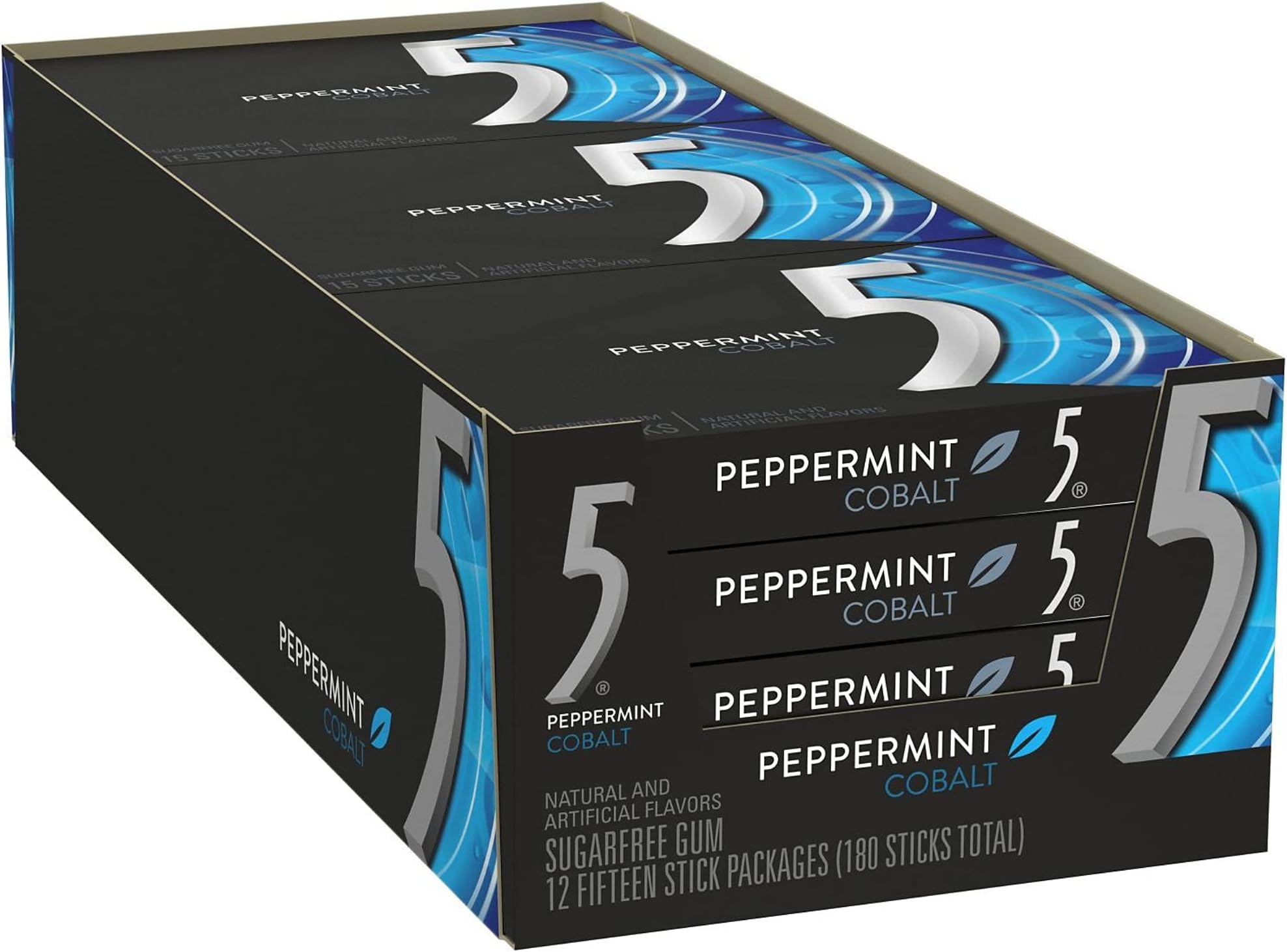 Wrigley S 5 Gum Cobalt Peppermint (15 Ct., 12 Pk.) Wholesale, Cheap, Discount, Bulk (1 - Pack)
