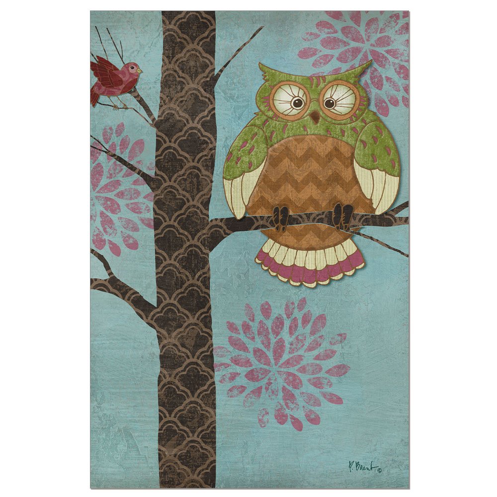 Tree-Free Greetings EcoNotes Stationary- Blank Note Cards with Envelopes, 4" x 6", Owl On Blue, Boxed Set of 12 (FS56134)