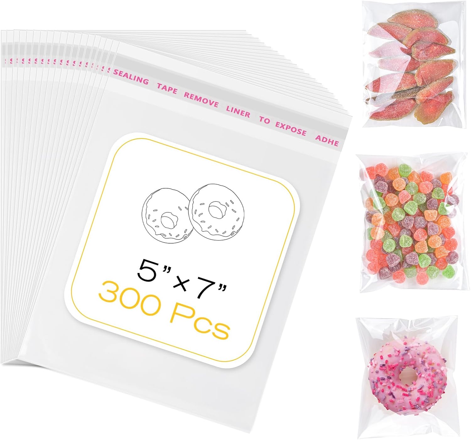 Clear Self Sealing Cellophane Bags 300 Pcs