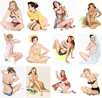2026 Wall Calendar [12 pages 8"x12"] Pin Up Sexy Girl in Lingerie Vintage Magazine Illustration