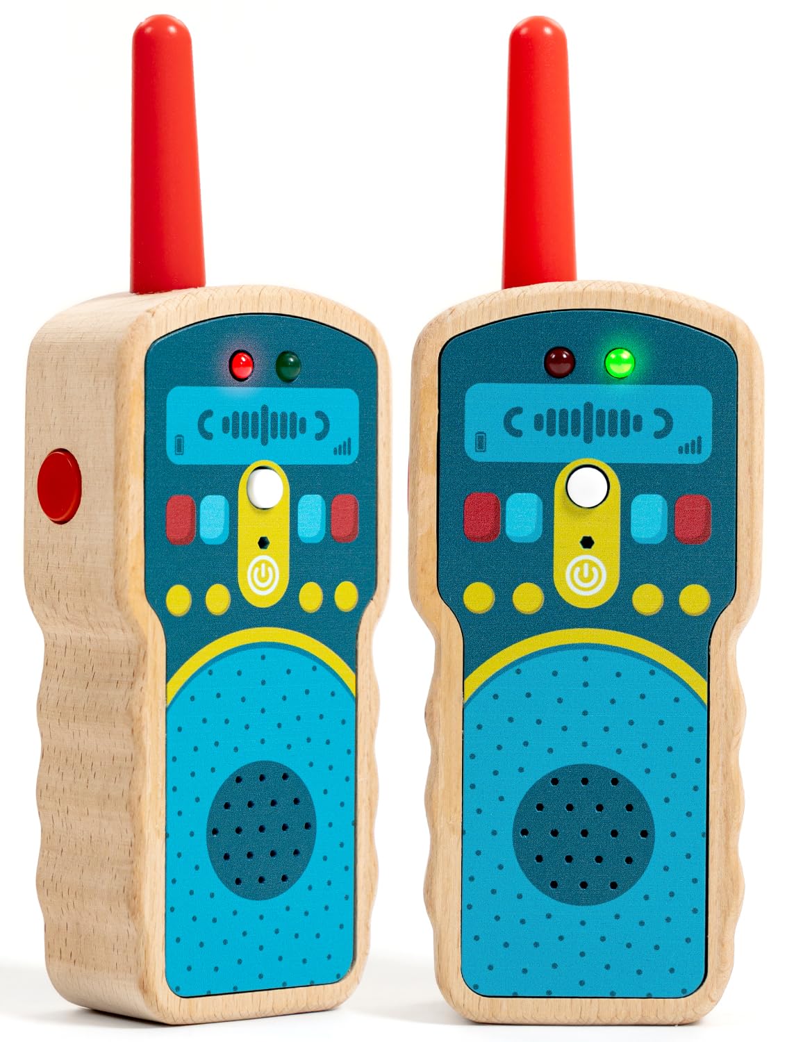 Nene Toys Walkie Talkie in Legno per Bambini – Vere Radio a 2 Vie, Portata 500 m – Push-to-Talk, Canale Unico – Faggio FSC®, Sicuro & Durevole – Gioco Interni/Esterni, Idea Regalo 2–8 Anni