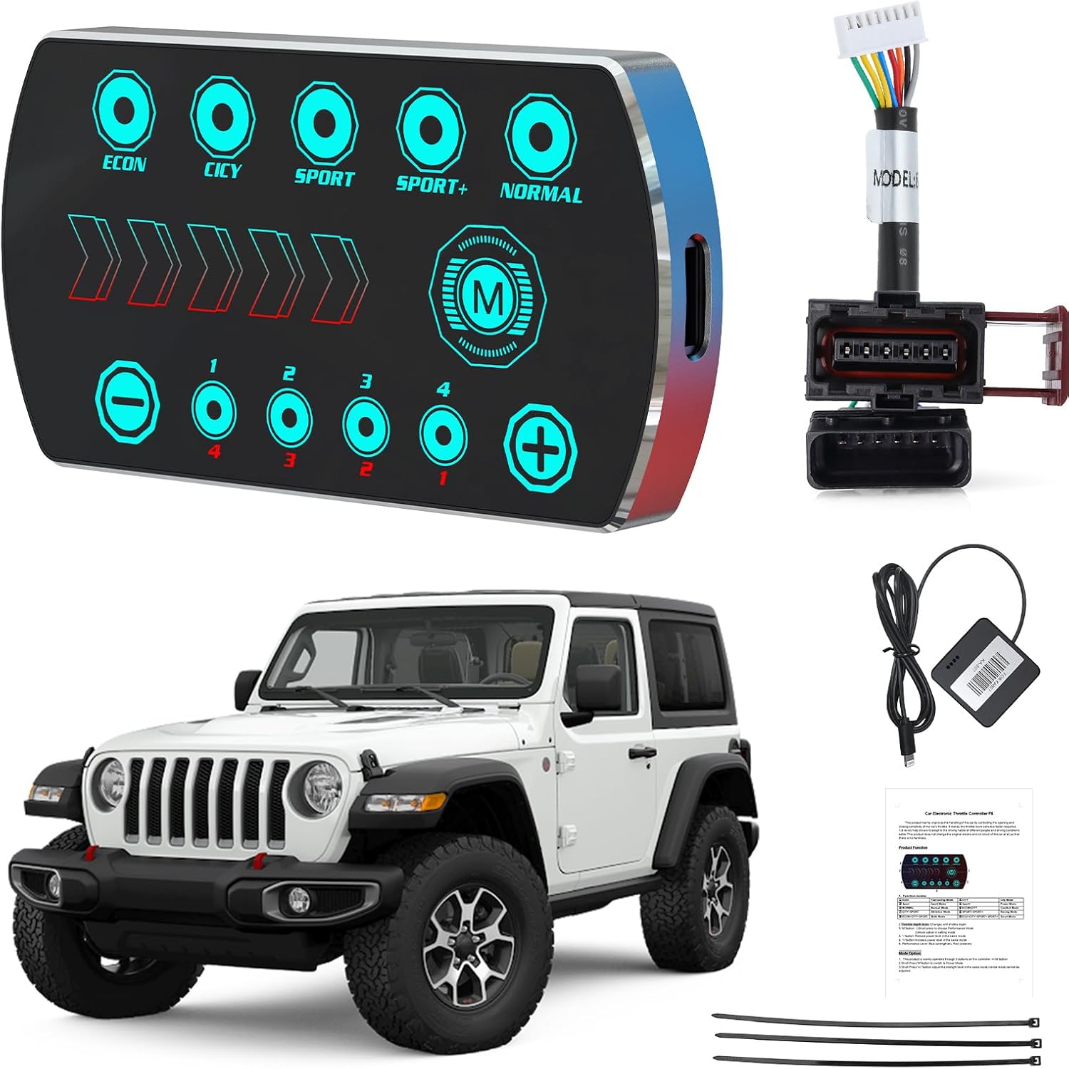 Throttle Response Controller 10 Drive Modes Compatible with Dodge Ram 1500 New Body Style,Jeep Wrangler JL Gladiator JT,Nissan Titan Trucks
