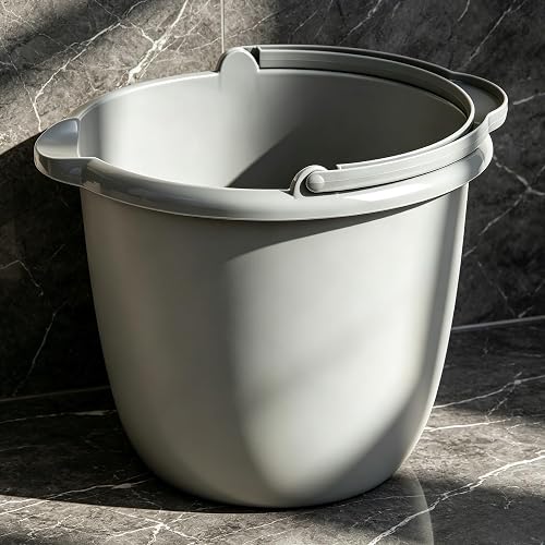 10 Qt Spout Pail with Handle – Heavy Duty Plastic Bucket for Mopping, Cleaning, 