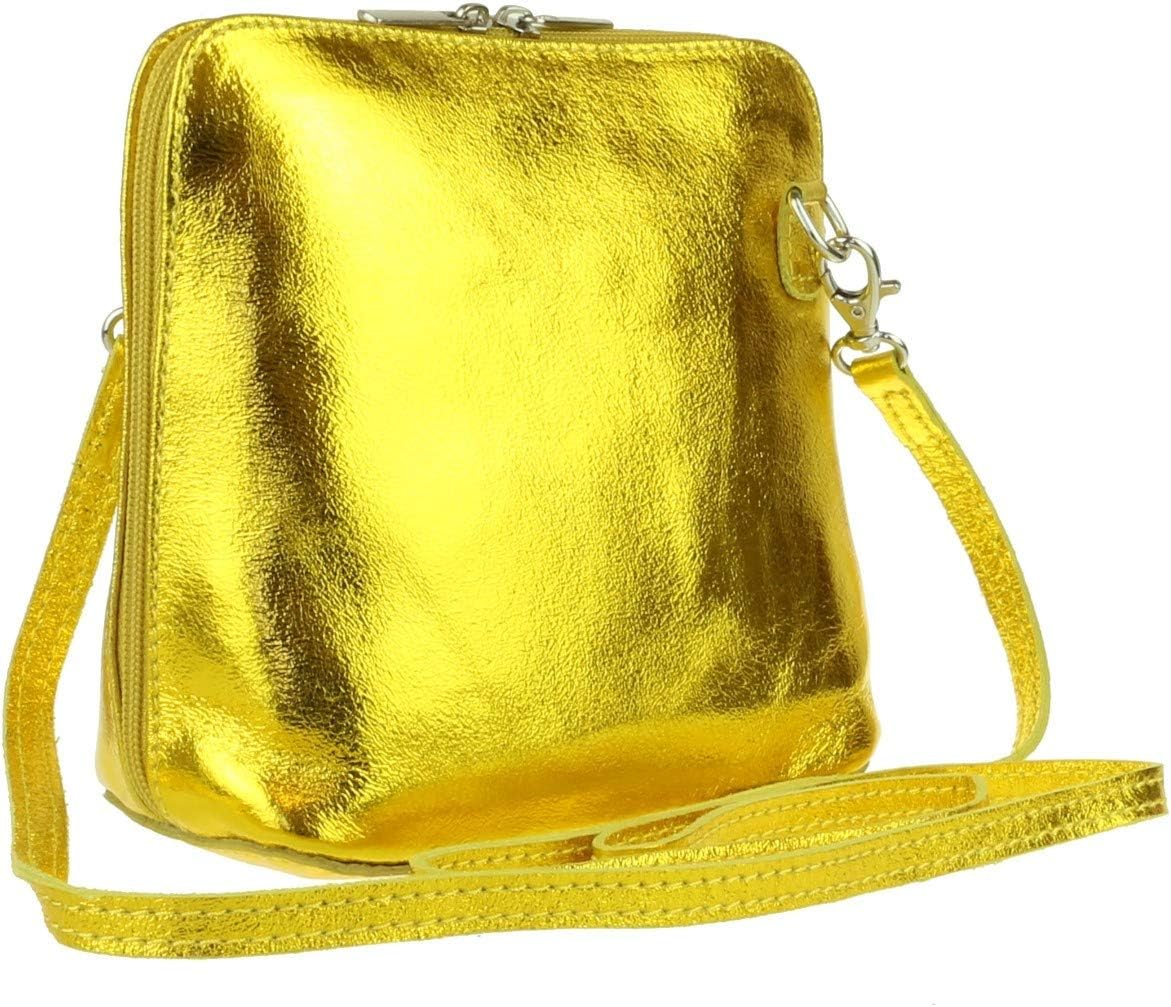 Girly HandBags Womens Metallic Genuine Leather Cross Body Shoulder Bag