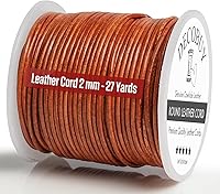 Vista 25 de Cordón de cuero para hacer joyas, cordón redondo de 2 mm, cuerda de 27 yardas utilizada para manualidades, cuerda para collar, trenzado - Negro