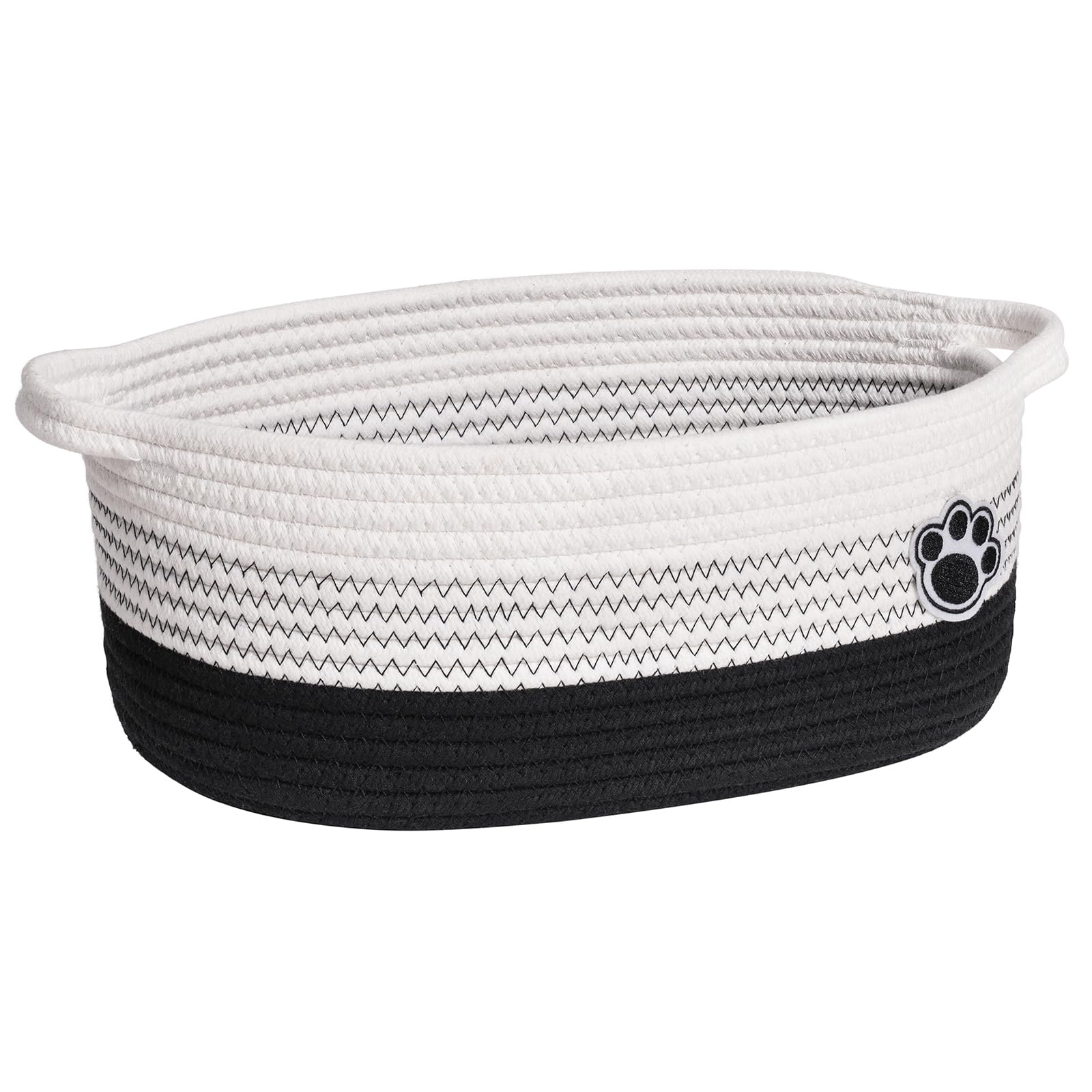 TIMEYARD Dog Basket Gift Basket Empty, Woven Storage Baskets for Towels, Cute Dog Storage Bins with Handles, Small Cotton Rope Baskets for Shelf