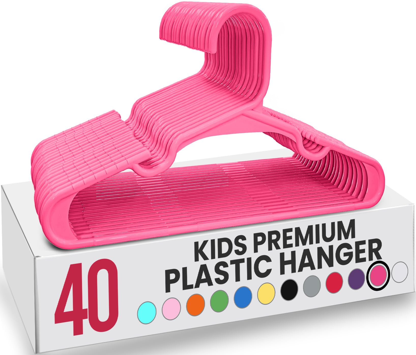 Utopia Home Appendiabiti per Bambini e Neonati, Pack di 40 – Grucce Sottili, Durevoli e Salvaspazio per Armadio e Cameretta, Perfette per Cappotti, Giacche e Vestiti, Rosa