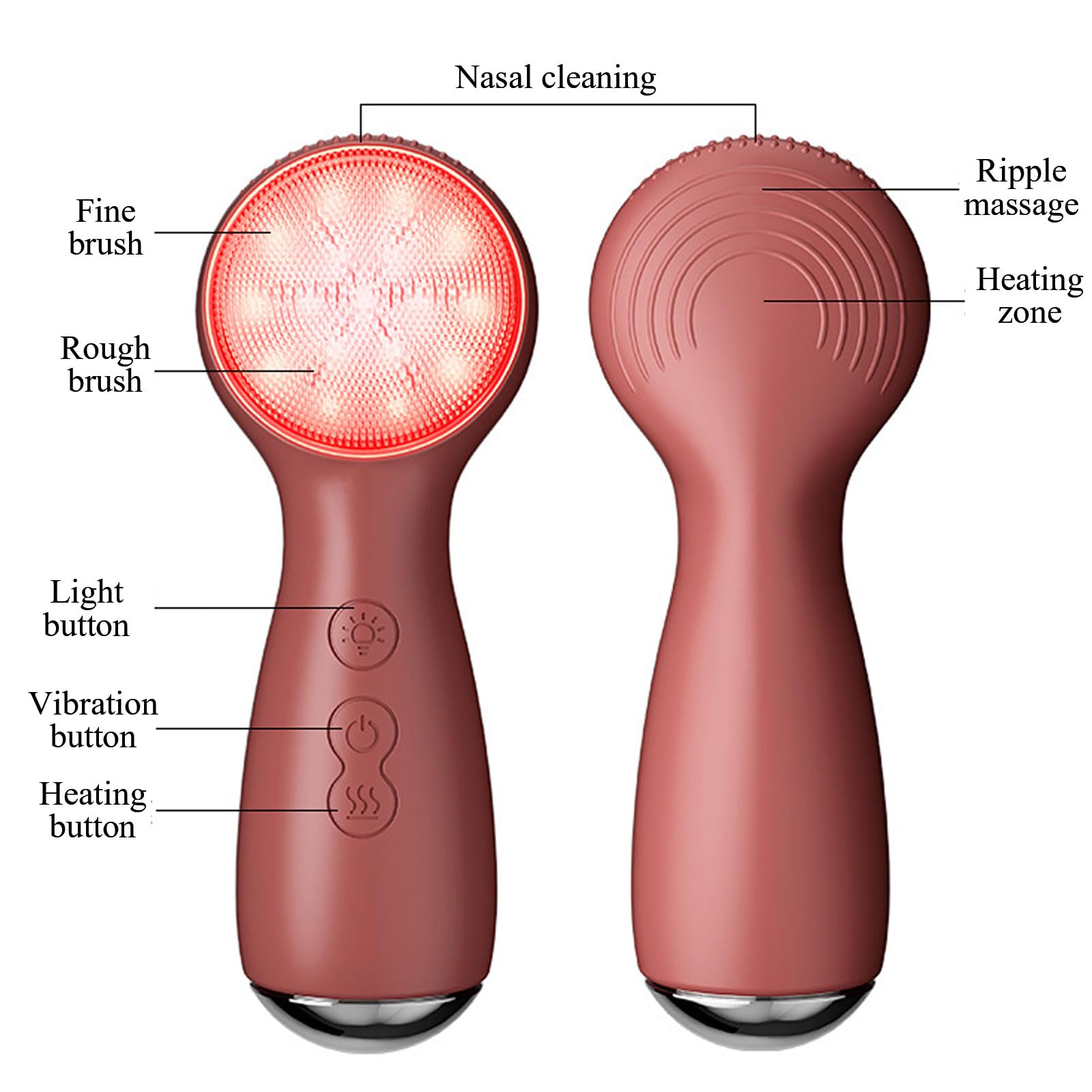 Cepillo eléctrico de limpieza facial, limpiador de silicona recargable 3 en 1 con 3 velocidades, limpieza profunda y cepillo giratorio de masaje para rutina diaria de cuidado de la piel