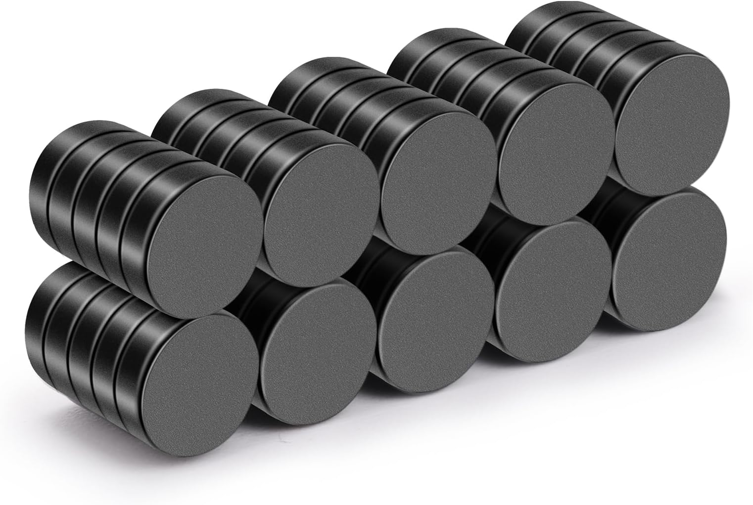 TRYMAG Small Refrigerator Magnets, 50Pcs Rare Earth Magnets, 10x3MM Black Strong Neodymium Disc Magnets for Fridge, Whiteboard, Billboard, Crafts, Office, Tiny Round Button Magnets