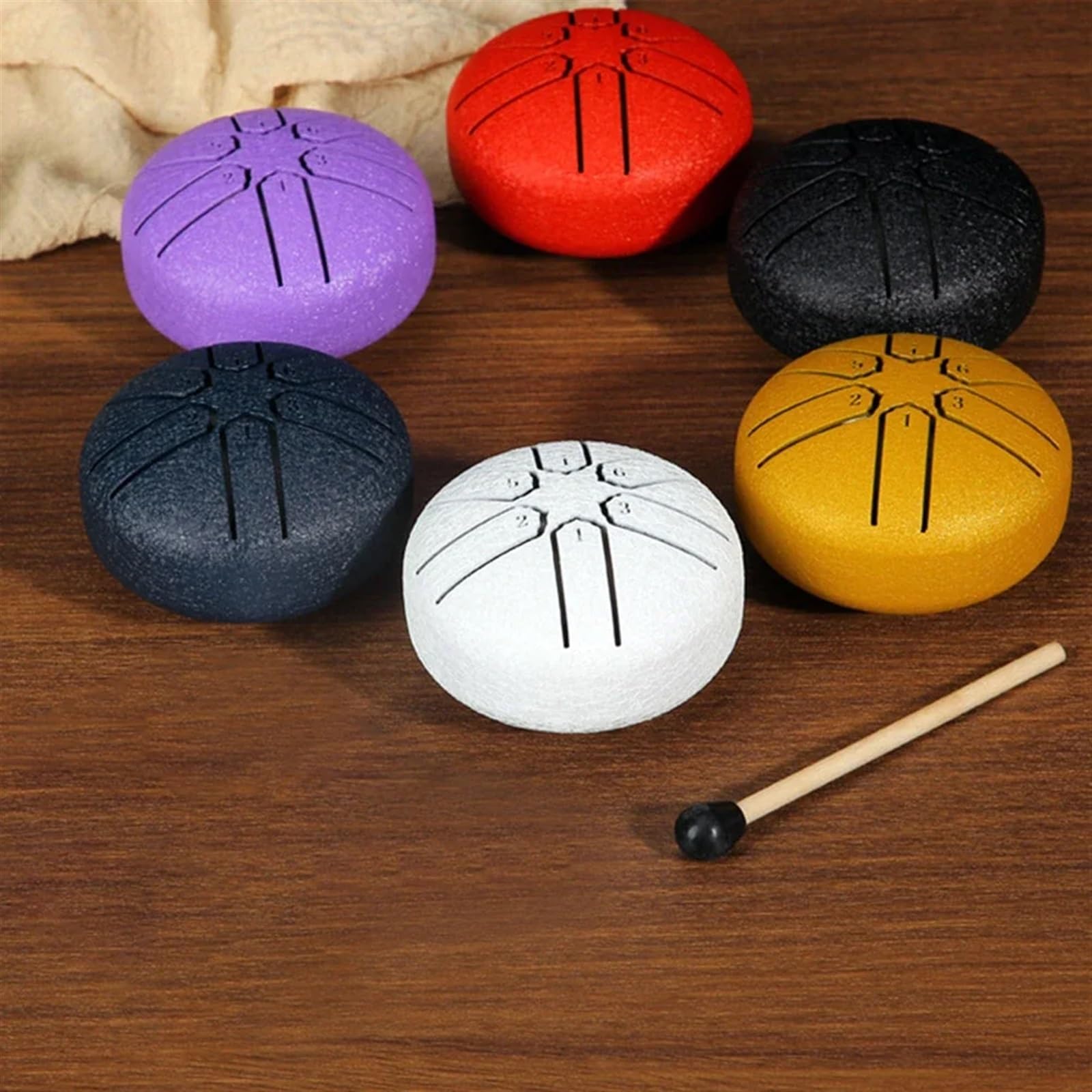 Bębny Hand Pan dla dorosłych, bęben deszczowy 3 cale, 6 nut, stalowy bęben językowy, miniaturowy bęben Hand Pan, bęben eteryczny, bęben do medytacji i jogi, instrumenty perkusyjne (jasnoniebieski)