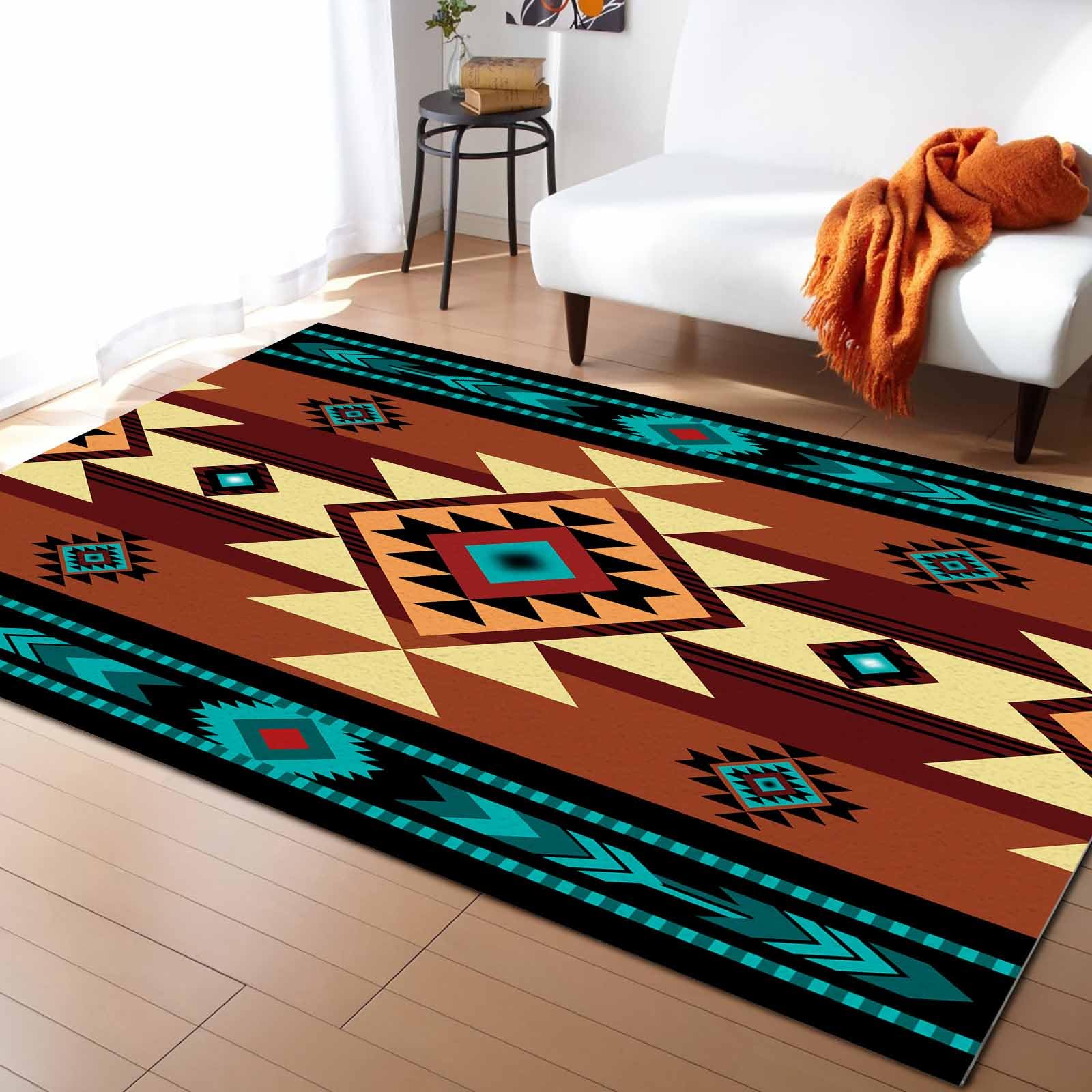 South West Red Area Rug 4' x 6', Modern Outdoor Living Room Bedroom Area+Rug Carpet, Kitchen Rug Bath Mat Front Porch Floor Doormat Runner Rugs,