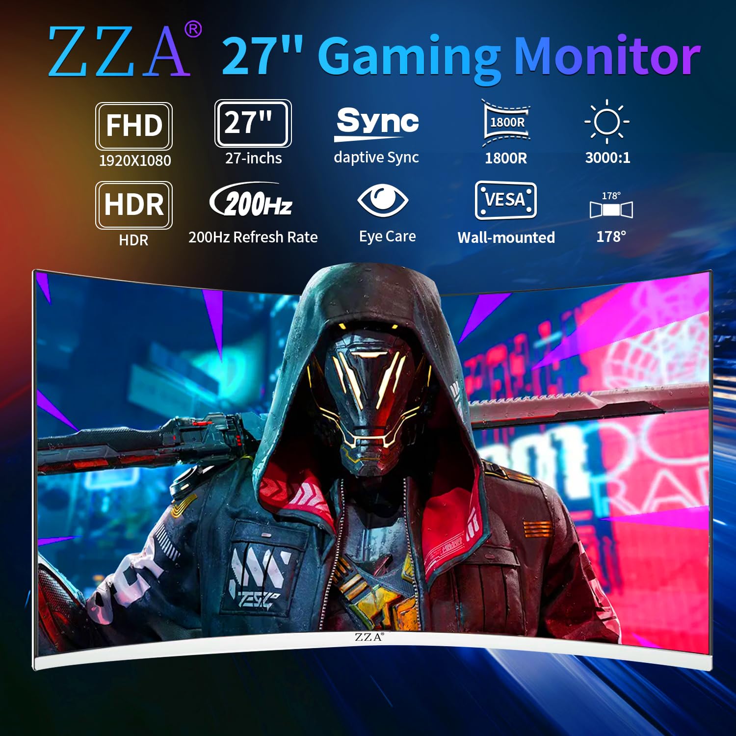 Amazon.co.jp: ZZA 27インチ カーブゲーミングモニター フルHD
