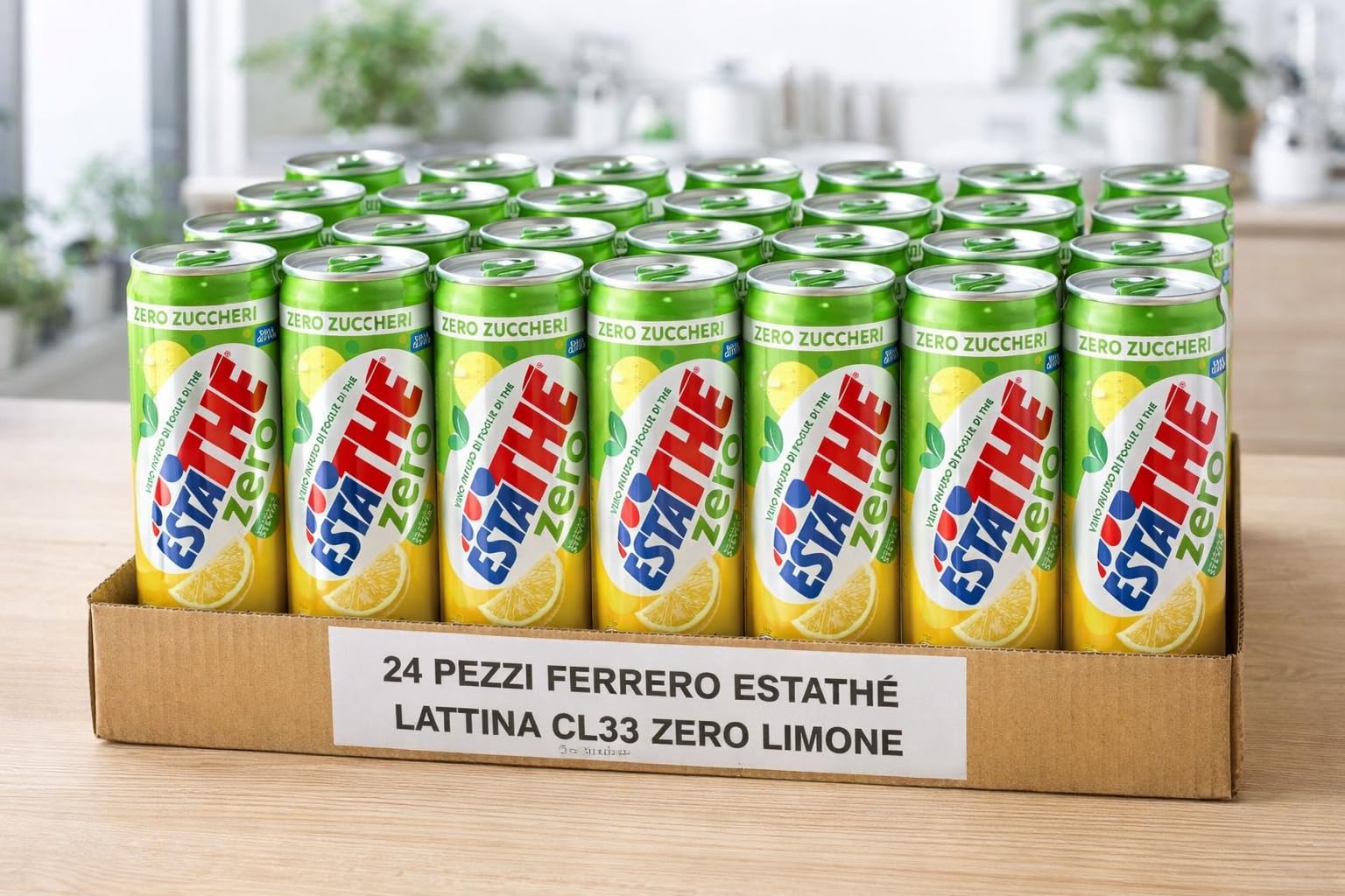 Tè Freddo al Limone Senza Zuccheri 24 Lattine da 33 cl Bevanda Analcolica con Infuso di Tè Gusto Fresco e Dissetante Ideale per Pasti Aperitivi e Tempo Libero