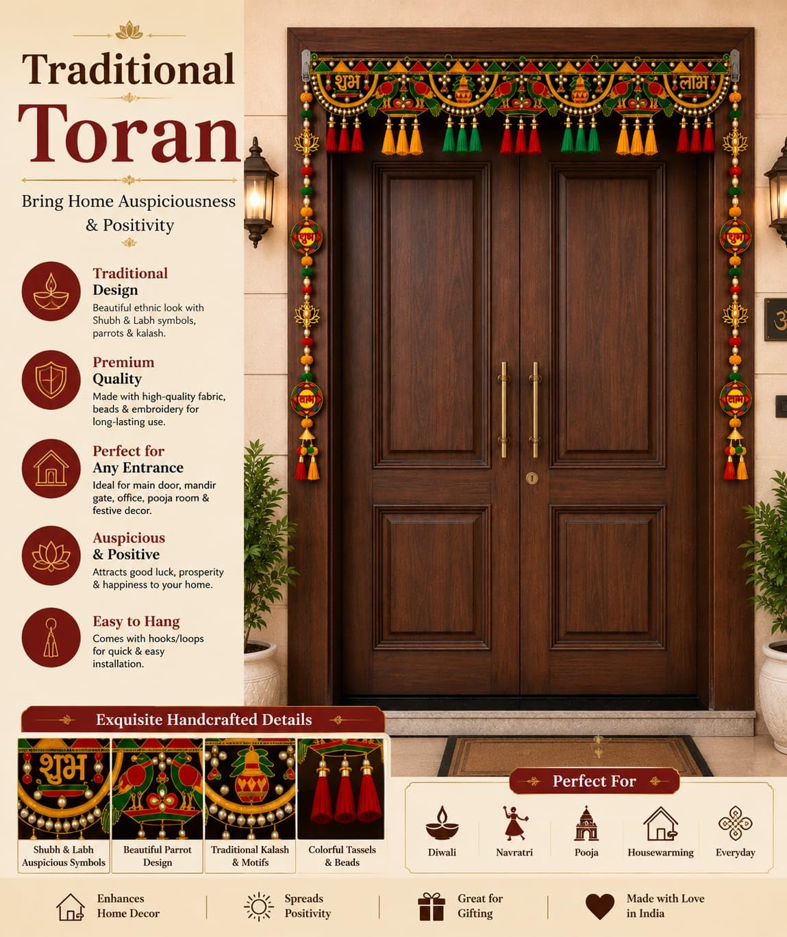 Traditional Toran - Parrot Door Hanging Garland -2