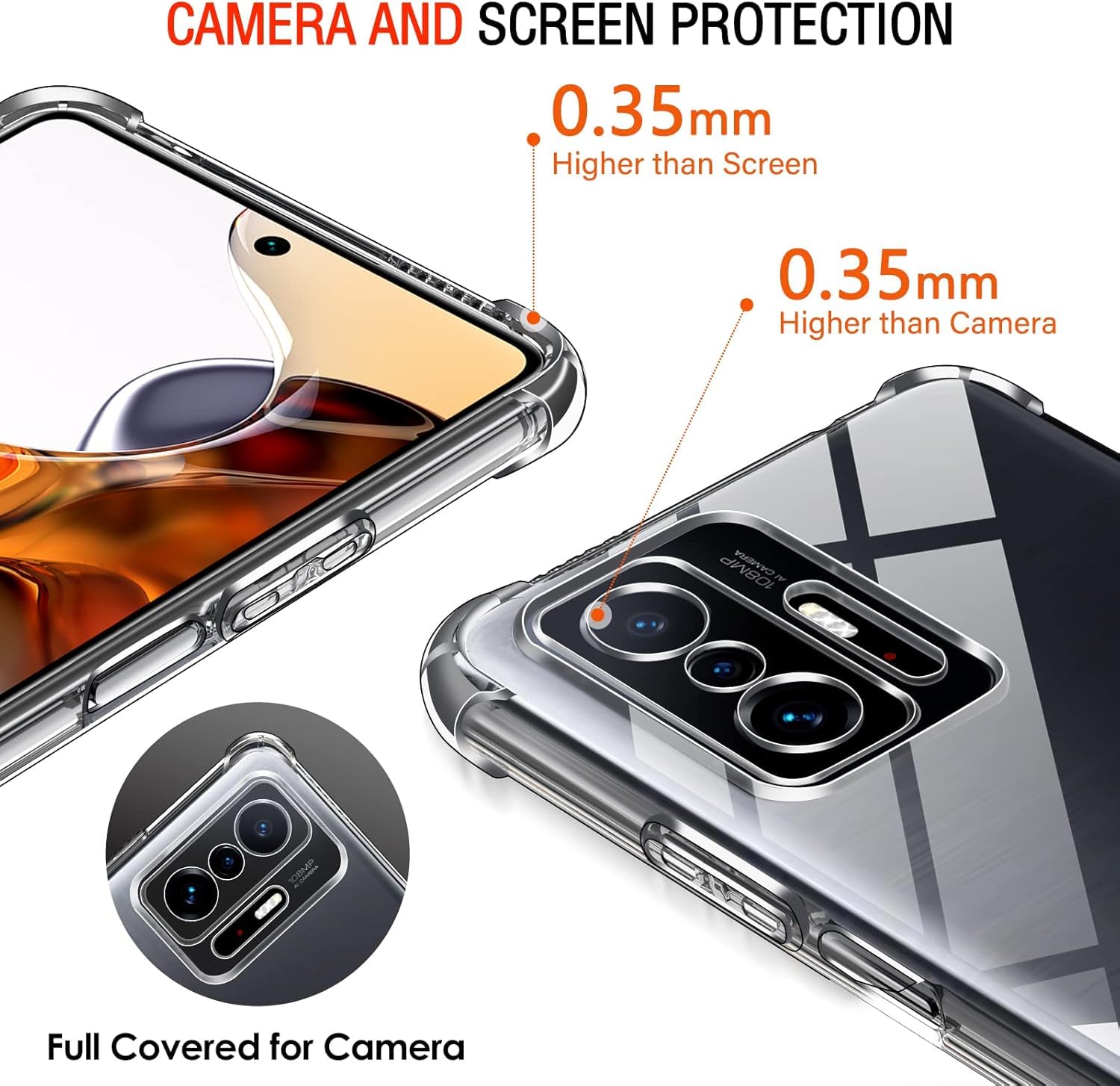 iVoler Cover per Xiaomi 11T 5G / Xiaomi 11T Pro 5G, Custodia Trasparente per Assorbimento Degli Urti con Paraurti in TPU Morbido, Sottile Morbida in Silicone TPU Protettiva Case