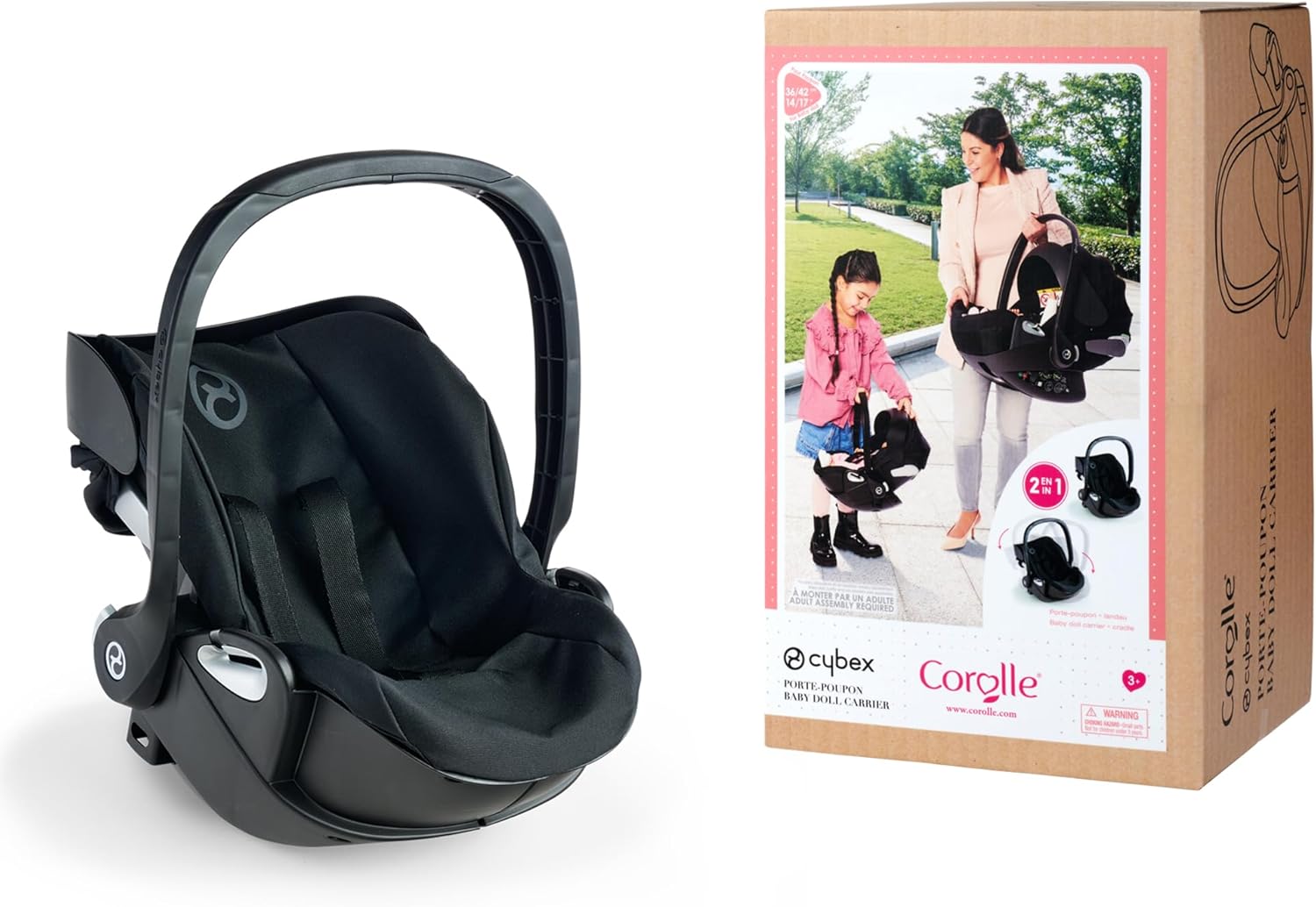 Corolle - 9000141880 - Cybex 2-in-1 Doll Holder, Black, Accessory, for 36 and 42 cm Dolls from 3 Years